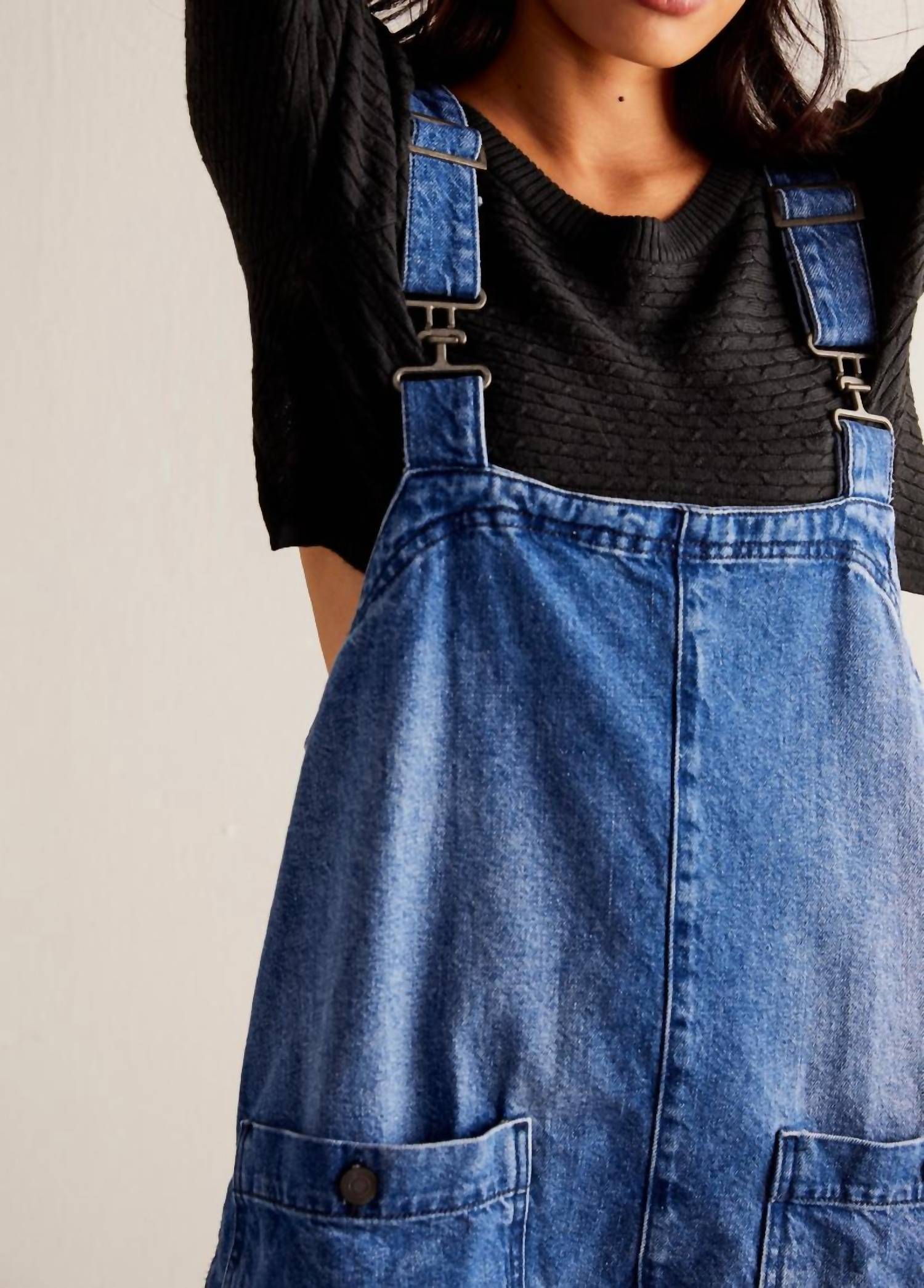 Sweetkama - Backroad Denim Overall Mini Dress