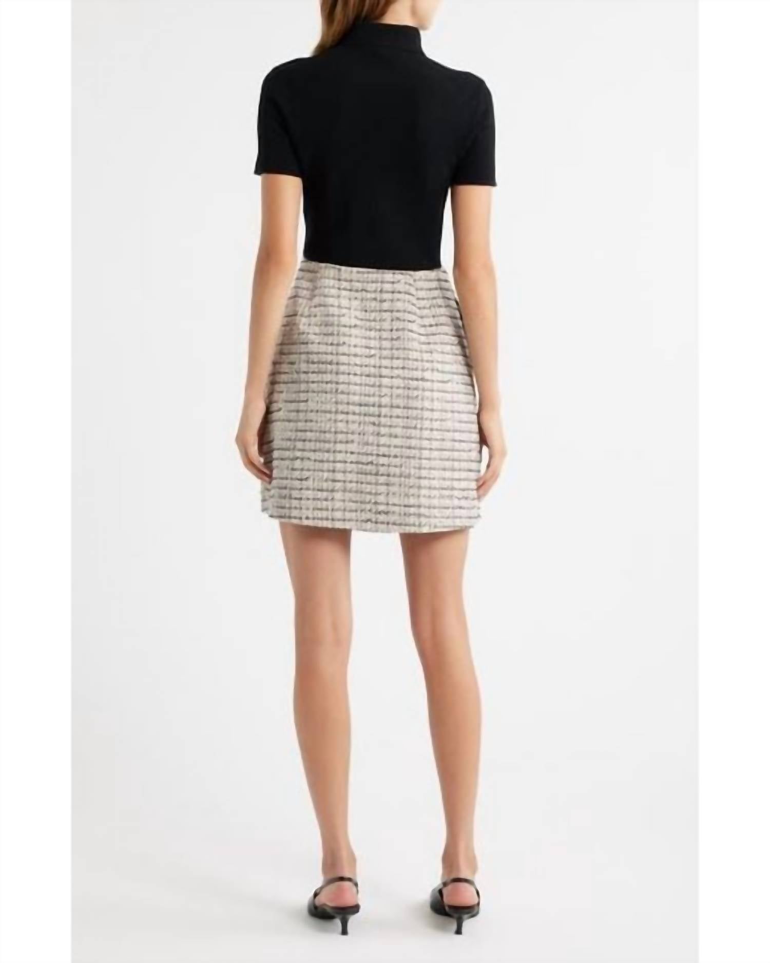 Theory - Short-sleeve Combo Mini Dress