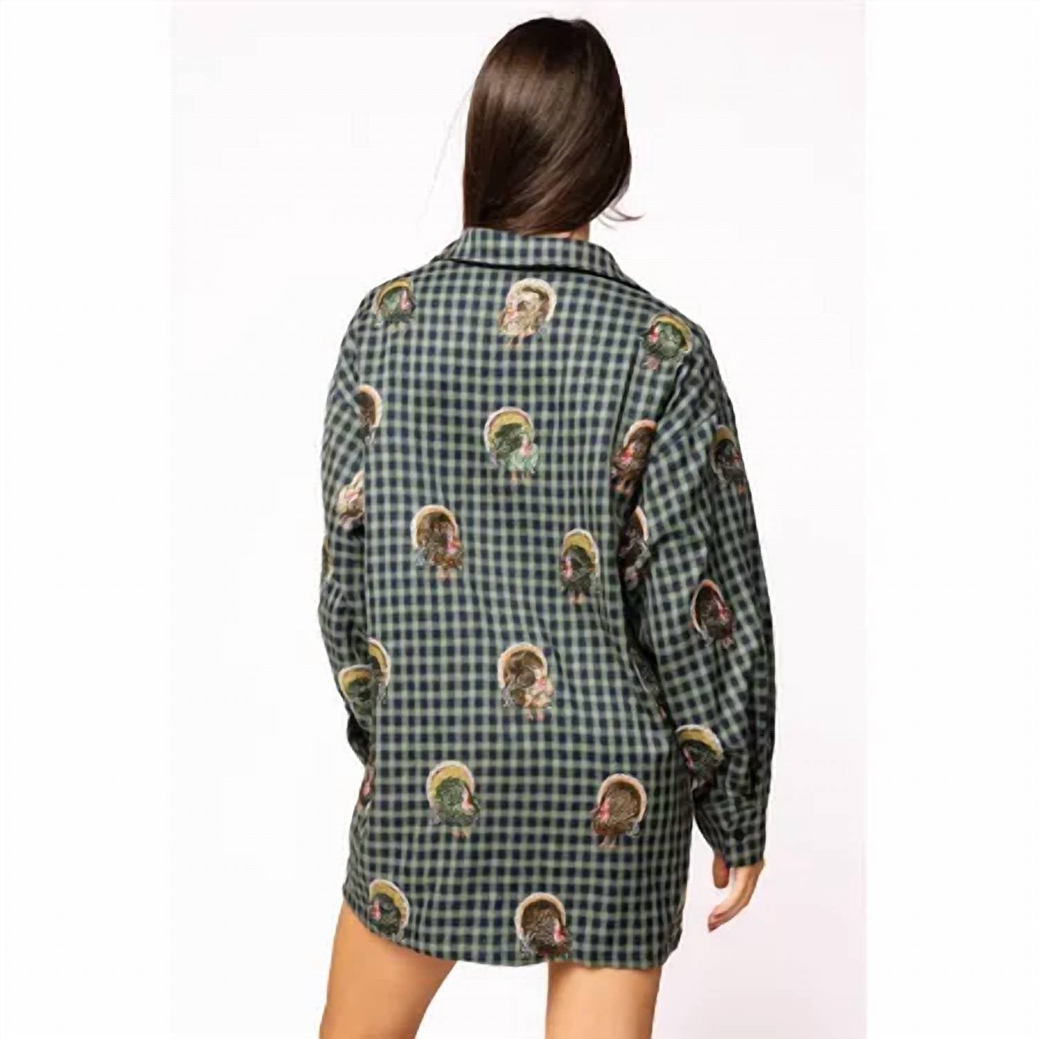 Queen Of Sparkles - Scattered Turkey Button Up Dress