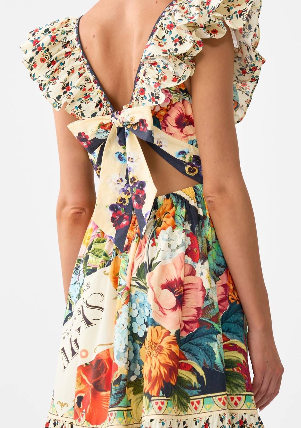 Camilla - Aromatic Amor Tiered Dress With Neck Frill