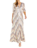 R&M Richards - Chevron Sequin Gown