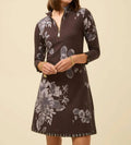 Spartina 449 - Etta Floral Half Zip 3/4 Sleeve Fringe Dress