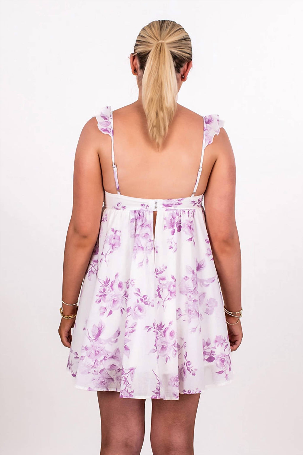 Sky To Moon - Women's Toile Floral Underwire Babydoll Dress