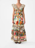 Camilla - Aromatic Amor Tiered Dress With Neck Frill