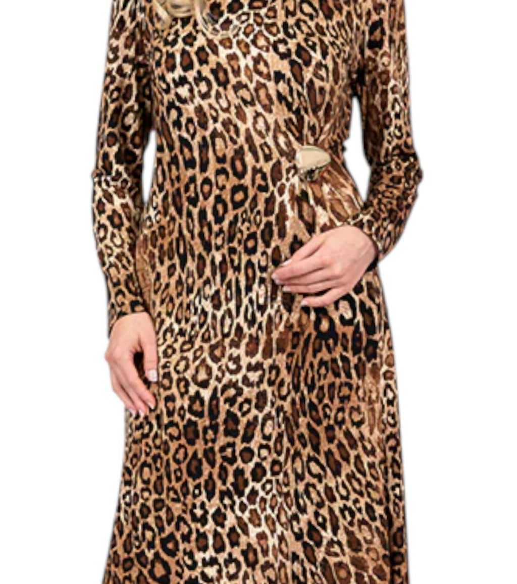 Scapa - Long-sleeve Dress With Clip Accessory