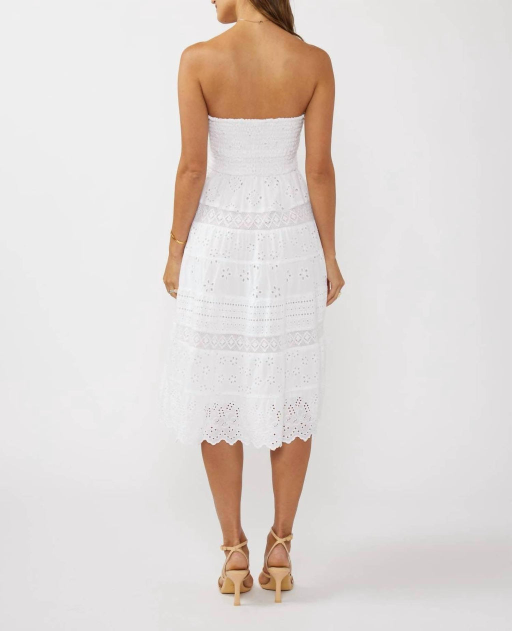 Lovestitch - Smocked Bust Tiered Eyelet Dress