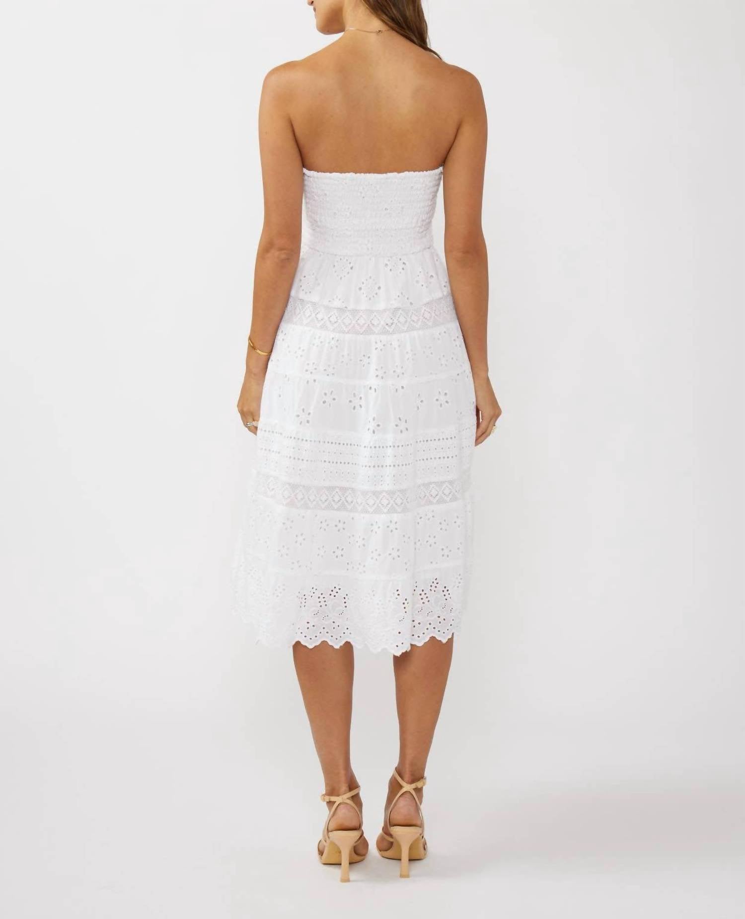 Lovestitch - Smocked Bust Tiered Eyelet Dress