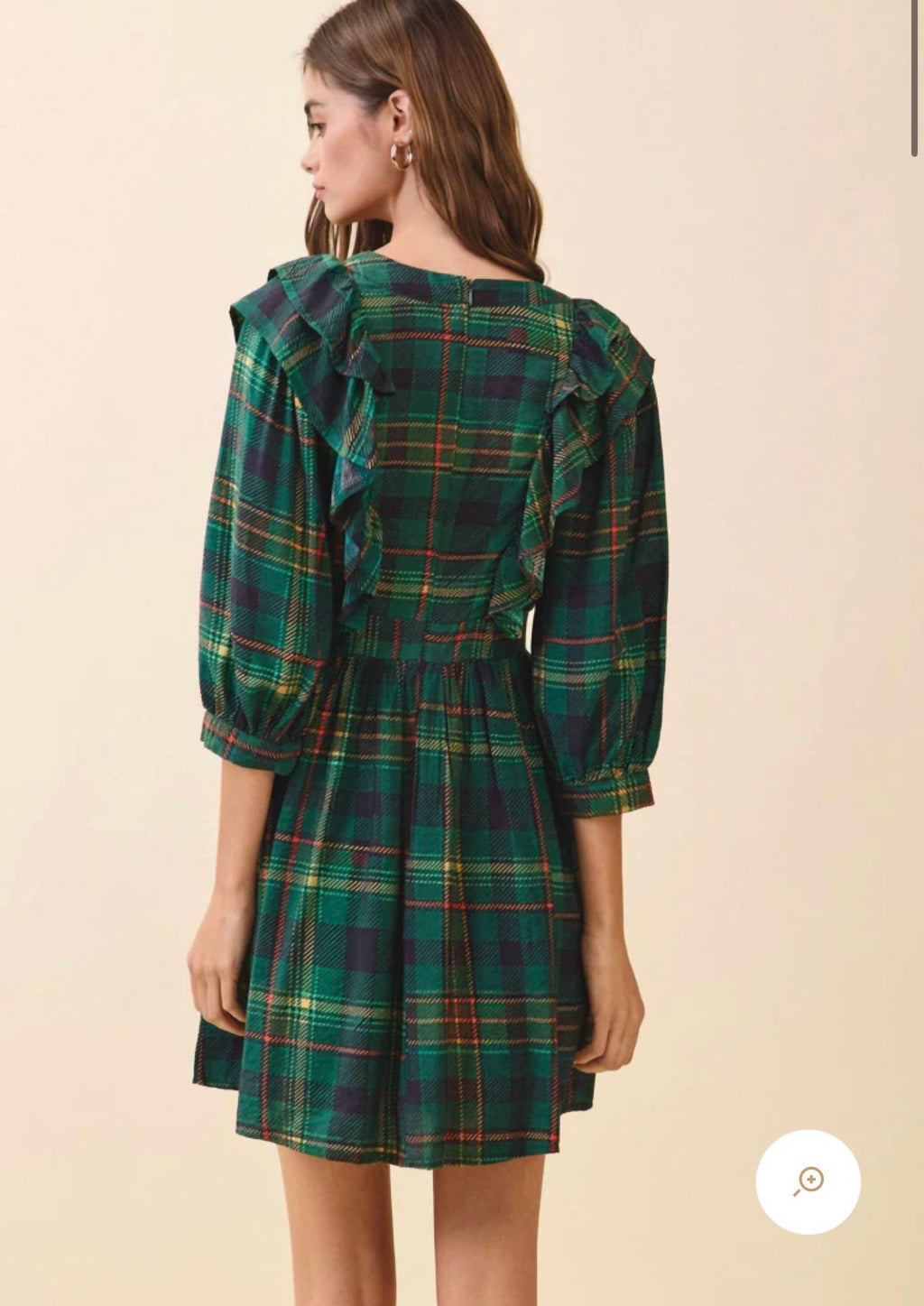 Tcec - Plaid Deep V Neck Wrap Dress