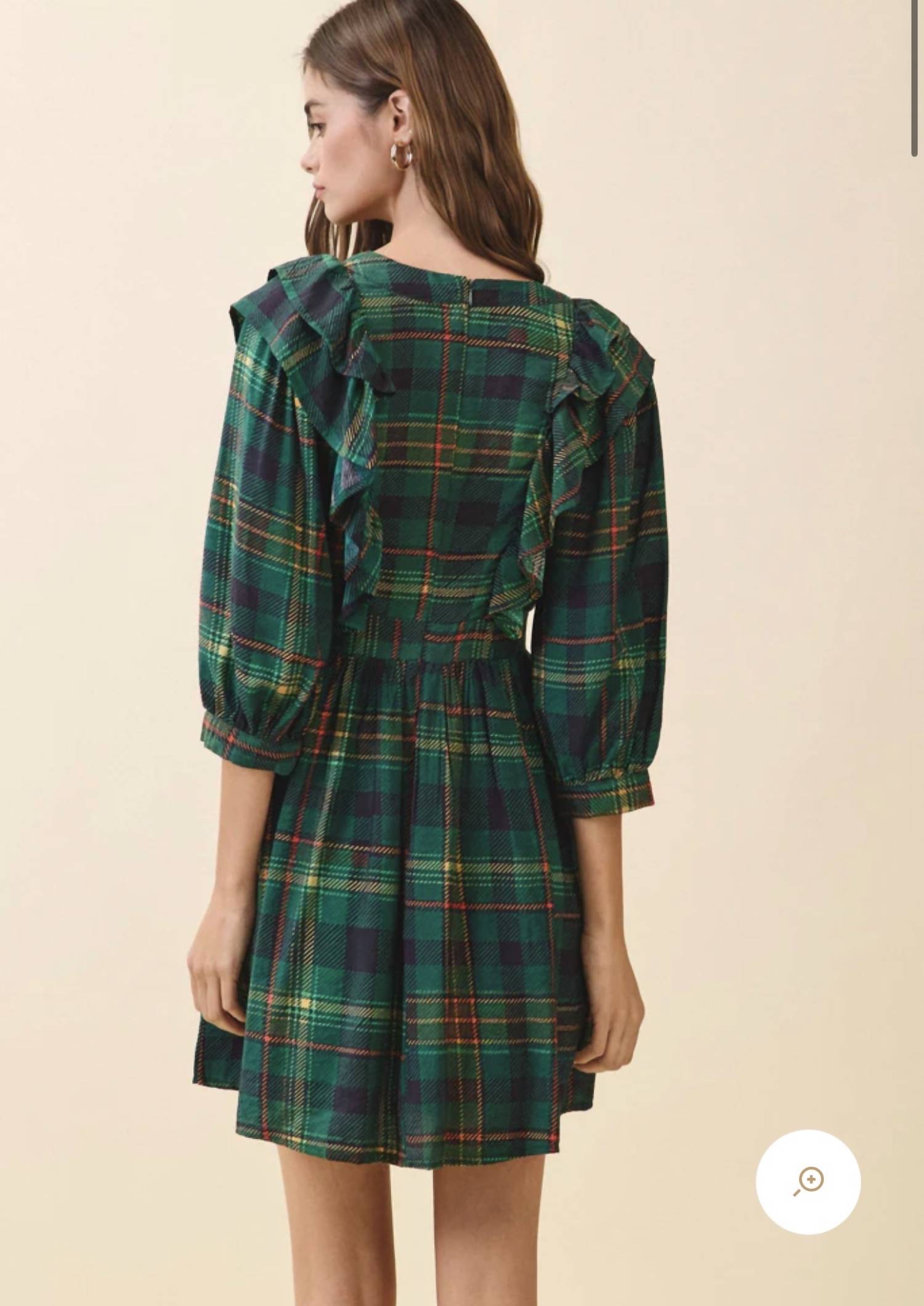 Tcec - Plaid Deep V Neck Wrap Dress