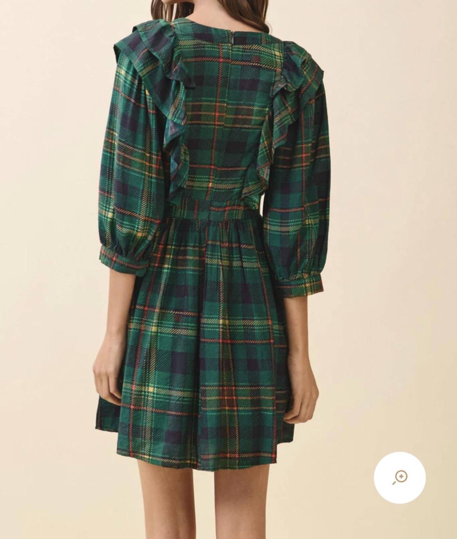 Tcec - Plaid Deep V Neck Wrap Dress
