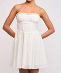 Sky To Moon - Women's Strapless Corset Eyelet Dress