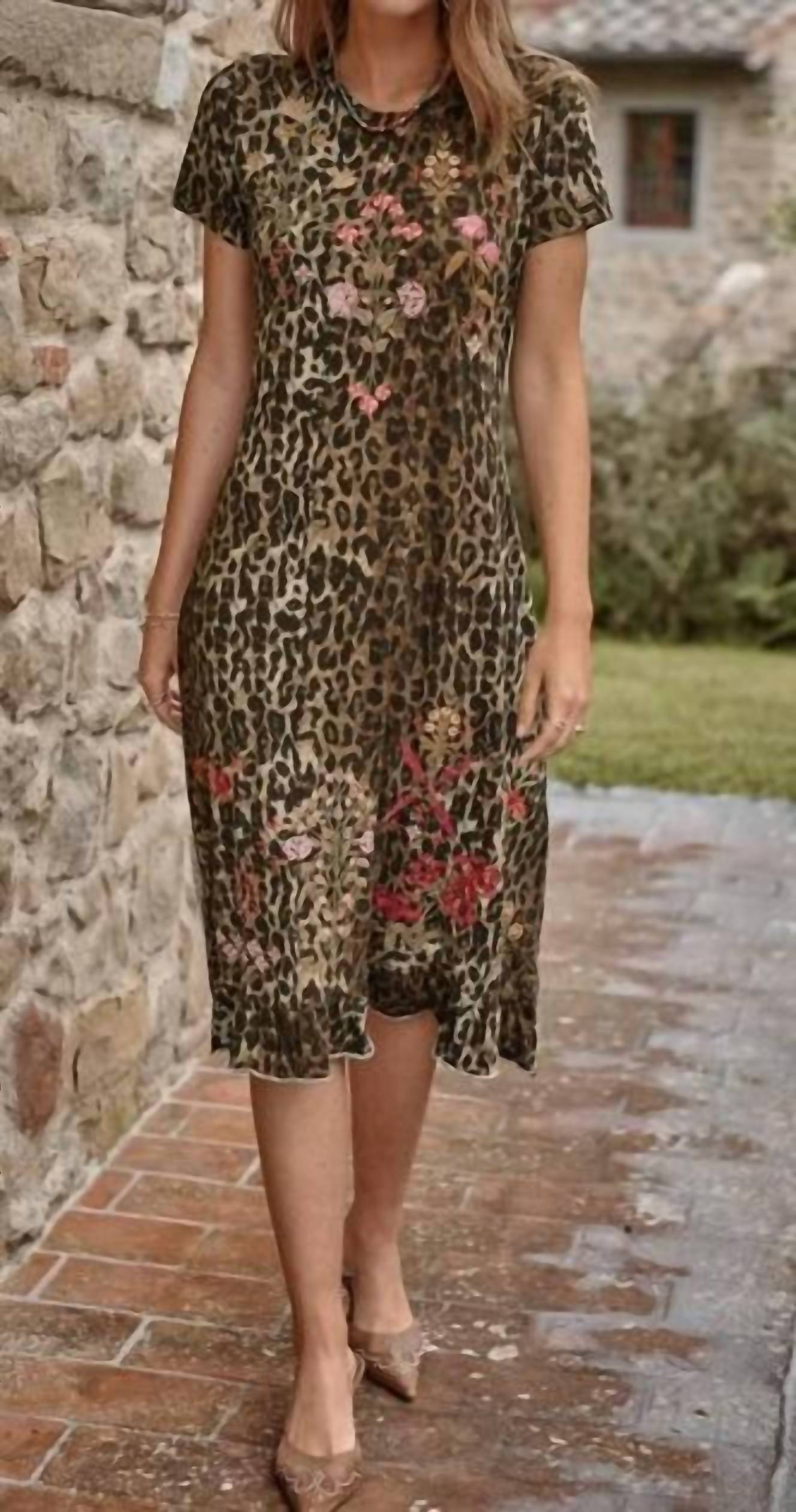 Johnny Was - Elbow Sleeve Asymmetric Hem Dress
