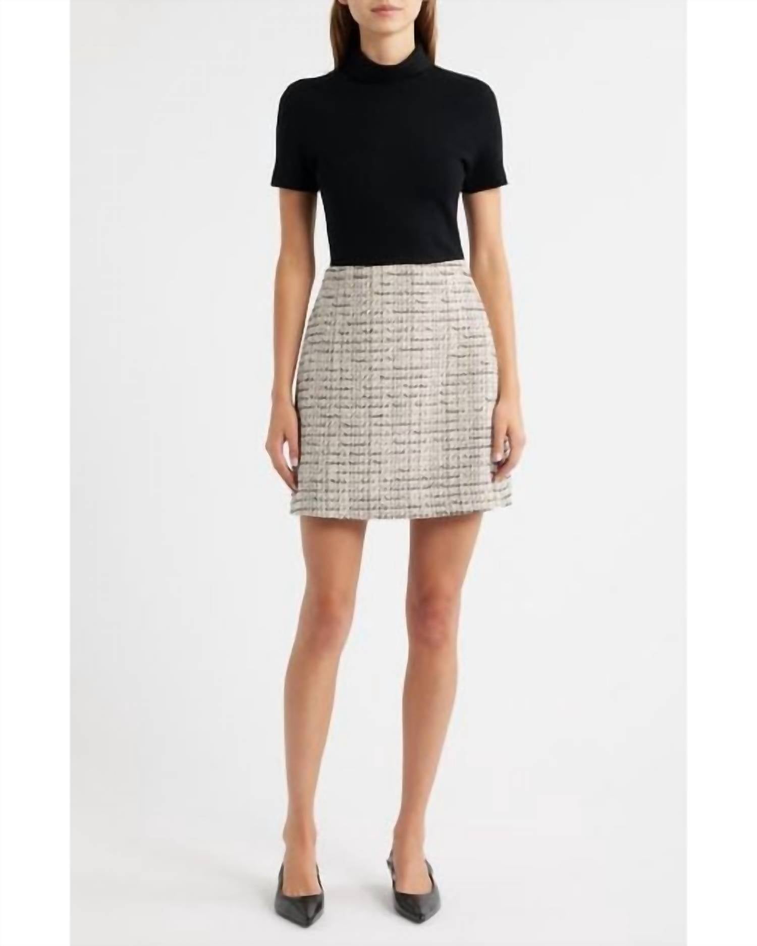 Theory - Short-sleeve Combo Mini Dress
