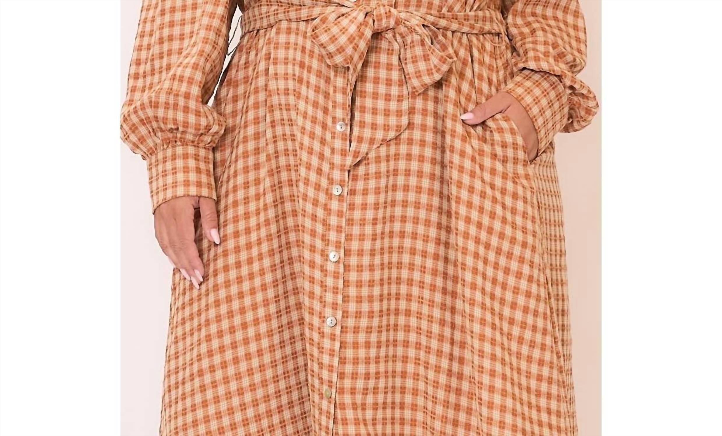 Cozy Co. - Button Down Waist Tie Tiered Maxi Dress
