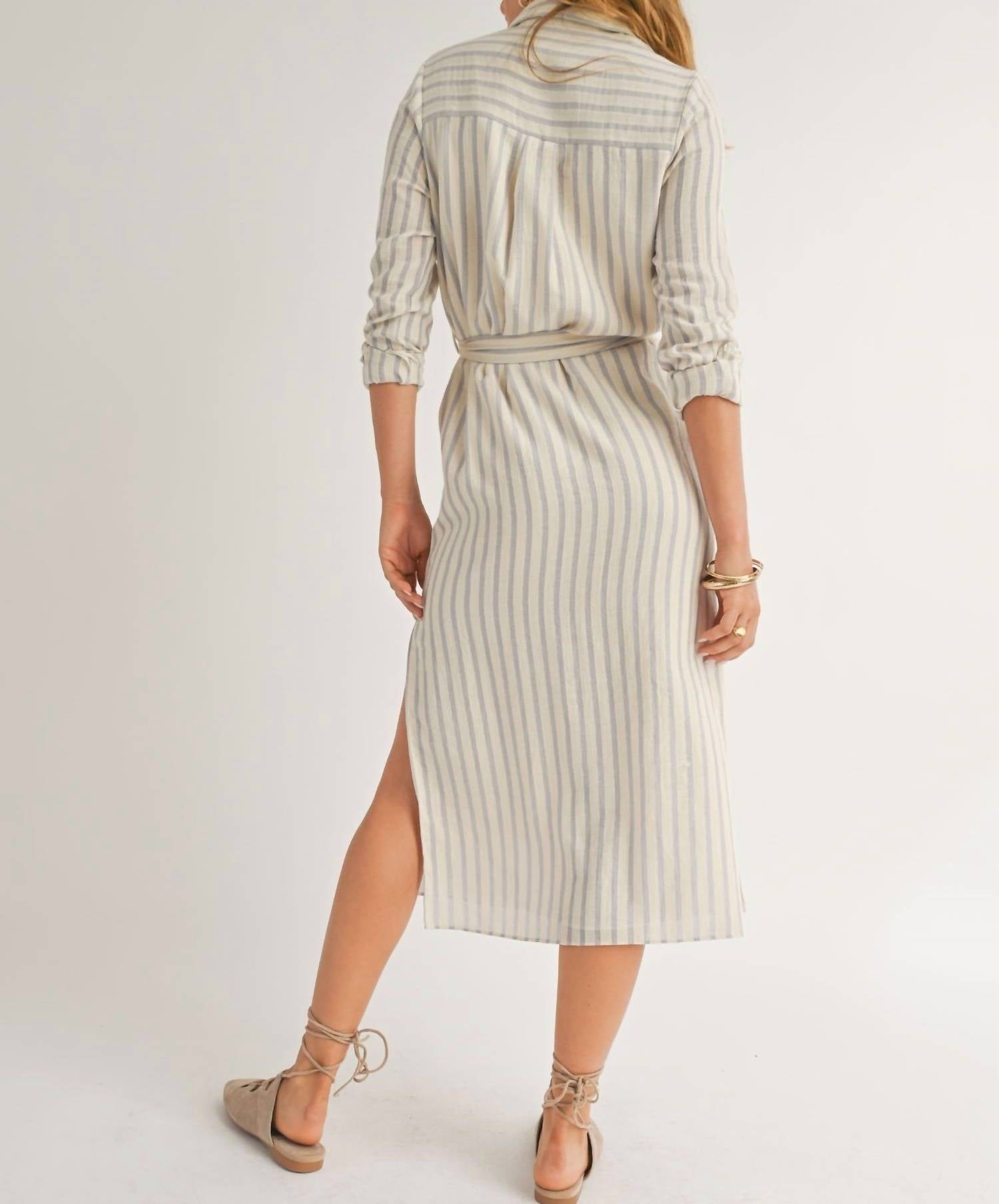 Sage The Label - Sea Stripes Shirt Dress