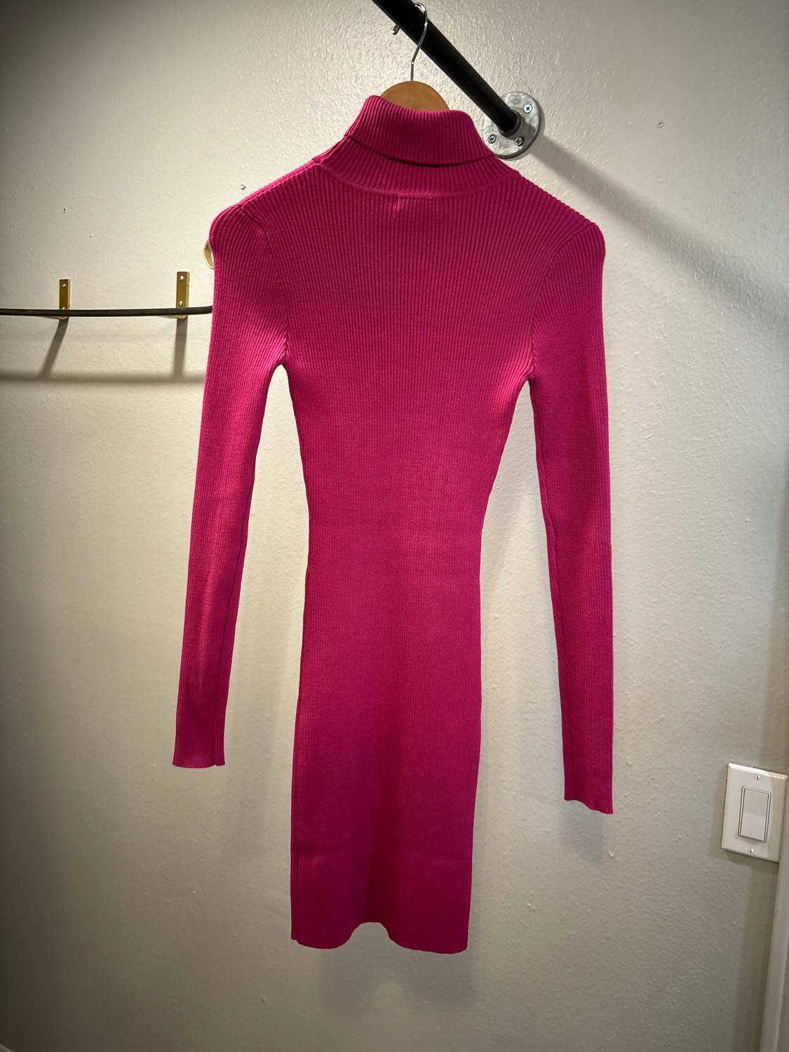 Active Basic - Women's Long Sleeve Turtle Neck Sweater Mini Dress